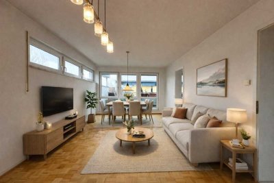 Katip I Modernes 2-ZKB Penthouse mit 2 Terrassen, Sauna & Tiefgarage in Pfersee *leerstehend