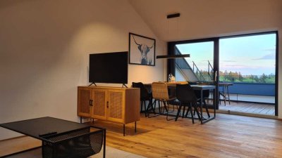 möbilierte Ferienwohnung mit Blick auf See und Alpen!