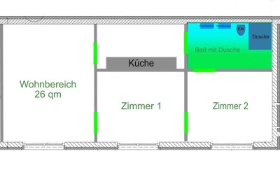 Idyllische 3 Zimmer-Wohnung im Grünen