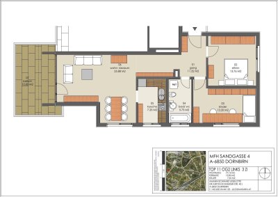 PROVISIONSFREI (-12.000€): Gepflegte 3-Zimmer-Dachgeschosswohnung mit Balkon und Einbauküche in Dornbirn