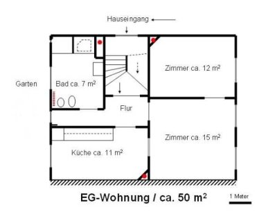 Charmante 2,5-Zimmer Wohnung im 1. OG in Frankfurt Bornheim