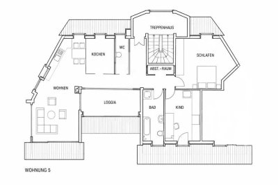 Helle 3-Zimmer-Dachgeschosswohnung mit Südbalkon & Garage in Alterlangen