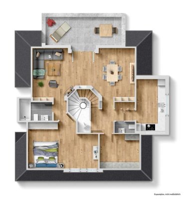 Lichtdurchflutete 2-Zimmer-Wohnung mit Kuppelfenster & Terrasse