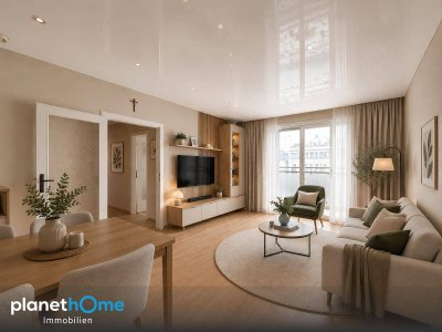 Lichtdurchflutete 3-Zimmer-Wohnung mit Loggia - hohes Stockwerk, gepflegter Zustand