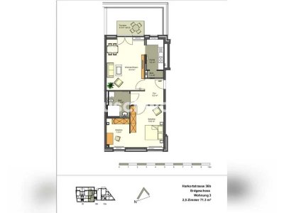 Tauschwohnung: Schöne Wohnung mit großen Terasse in Neue Mitte Altona