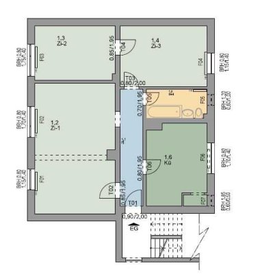 Schöne 3-Zimmer-Wohnung in Flensburg, Kelmstraße 8 EG links