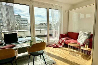 Hochwertig möbliertes Studentenapartment mit Dachterrasse