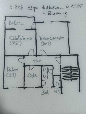 Modernisierte 3-Zimmer-Wohnung mit Balkon sehr universitätsnah