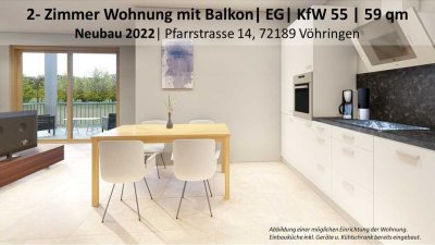 ! Exklusive ! 2 Zimmer Neubauwohnung mit Balkon im Herzen von Vöhringen