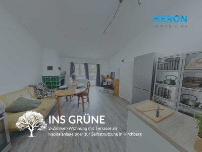 INS GRÜNE – 2-Zimmer-Wohnung mit Terrasse als Kapitalanlage oder zur Selbstnutzung in Kirchberg