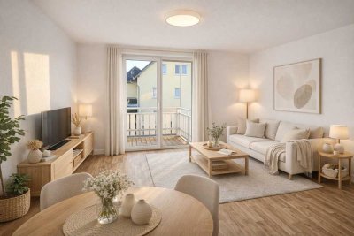 3-Zimmer-Wohnung mit Balkon, Küche und Keller | ca. 60,89 qm | 1. OG rechts