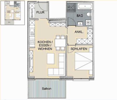 Provisionsfreie 2,5-Zimmer-Wohnung mit Balkon und EBK in Rheine