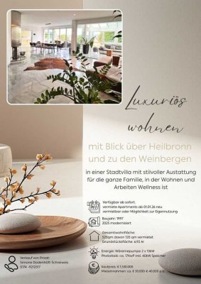 Luxuriös wohnen mit Blick über Heilbronn zu den Weinbergen