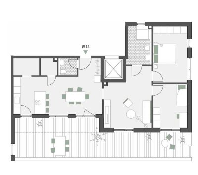 Große 3,5 Zimmer Wohnung mit Dachterrasse