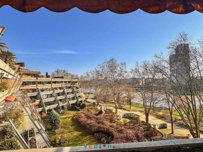 Ihr Logenplatz am Wasser: Sanierte 1,5-Zimmer-Wohnung an der Neckarpromenade mit Terrasse und Garage