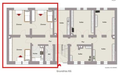 Zentral in St.-Sebald! Vermietete 3 Zimmer EG/ UG Wohnung