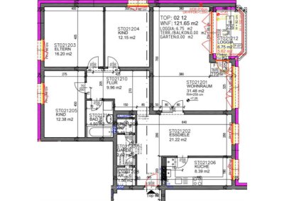 4-Zimmer-Wohnung mit Loggia, Top 12