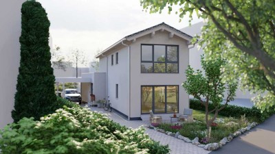 Neubau-EFH mit 4,5 Zimmern: Kompakt, modern, freistehend, mit kleinem Garten u.traumhaftem Fernblick