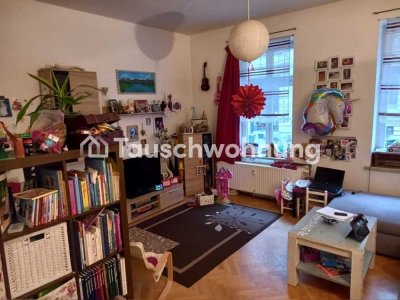 Tauschwohnung: 3 Zimmer im Waldstraßenviertel, Balkon, Küche
