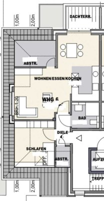 Moderne Wohnung mit Einbauküche und Balkon