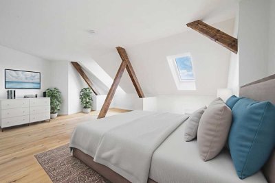 Eleganter Altbau, modern interpretiert: DG-Wohnung nach Kernsanierung
