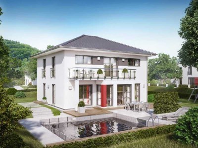 Vom Balkon in die Ferne blicken, perfektes Haus + Keller