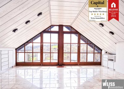 3-Zimmer Dachgeschoss Wohnung mit wunderschönem Ausblick ins Pleichachtal