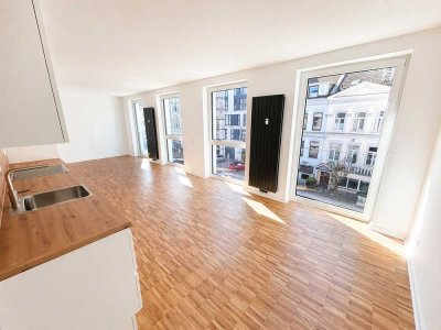 Erstbezug: Lichtdurchflutetes 1-Zimmer-Apartment (51 m²) mit EBK, Ecke Parkallee