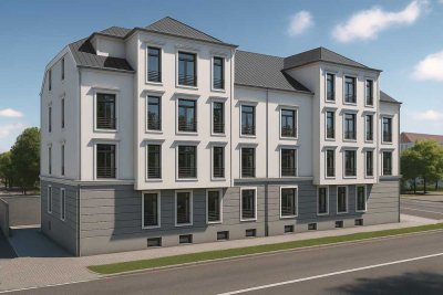 Traumausblick mitten in der City! 2-Zimmer-Wohnung m. Balkon und TG-Platz / Neubau - Erstbezug