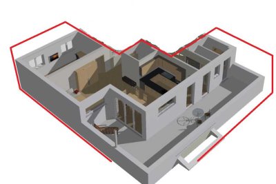 Variante mit 2 Schlafzimmern: Moderne Wohnung mit riesiger Dachterrasse