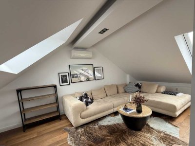 3-Zi.-Maisonette-Whg. mit geh. Innenausstattung. mit EBK, Balkon mit Skylineblick
