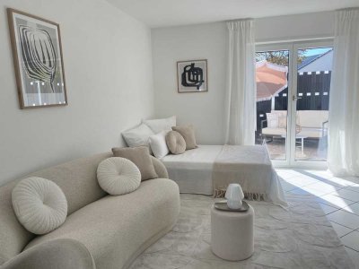 Exklusive möblierte Erdgeschoss Wohnung mit Terrasse in Schwetzingen-Schälzig