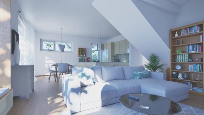 Nachhaltige Ziegelmassivbauweise: Einzelhaus mit 124m² Wohnfläche, 320m² Eigengrund mit 23m² Terrasse und 2 Parkplätze samt Carport.