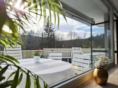 Stilvolle 1,5-Zimmer-Terrassenwohnung mit geh. Innenausstattung mit Balkon und EBK in Sigmaringen