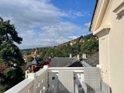 traumhafte Dachgeschosswohnung in Loschwitz mit Balkon & Stellplätze