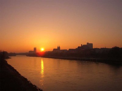 Traumhafte Wohnküche, Westbalkon für tolle Sonnenuntergänge auf der Elbinsel
