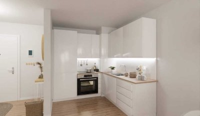 Moderne Wohnung mit Blick auf den Rhein