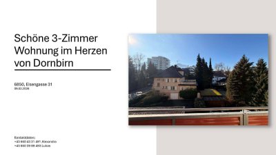 Charmante 3-Zimmerwohnung mit Balkon im Herzen Dornbirns