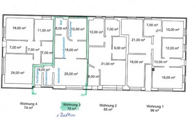 Attraktive 2,5-Zimmer-Hochparterre-Wohnung mit Balkon und Einbauküche in Boitze
