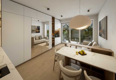 Erstbezug mit Balkon: Ansprechende 1Z-Wohnung mit gehobener Ausstattung in München Milbertshofen