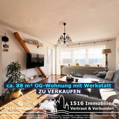 ++TOP++ Wohnung mit großer Werkstatt und Grundstücksanteil