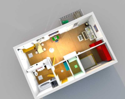 Geschmackvolle 1-Zimmer-Wohnung mit Einbau-Küchenzeile