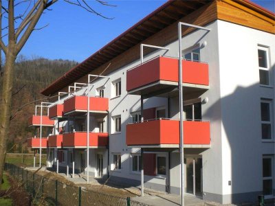 Geförderte 3 Zimmer Mietwohnung mit 54 m² Eigengarten.