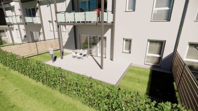 Moderne Zwei-Raum Wohnung mit großer Terasse