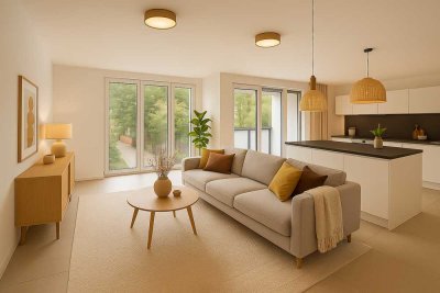 3-Zimmer Wohnung mit luxuriösen Bädern, EBK, Loggia, Terrasse & Garten in zentraler Lage von Langen