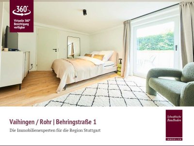 Stylisches 2-Zimmer-Studio, ca. 52 m², voll möbliert mit Terrasse in Rohr +++