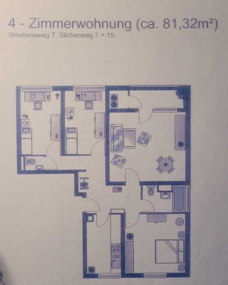 Helle 4-Zimmer Wohnung im 3. OG mit Balkon in Mainz-Lerchenberg