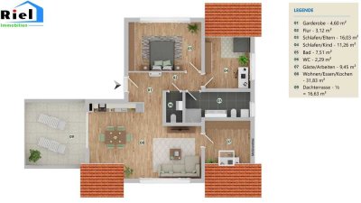 Schöne 4 Zimmer Dachgeschoss Wohnung