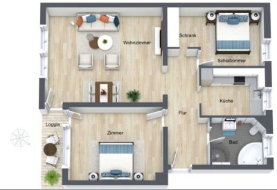 Helle, ruhig moderne 3-Zimmer-Wohnung mit Loggia in Dachau – ideal für junge Familien