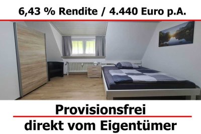 6,43 % Rendite - Möbliertes Apartment  - Provisionsfrei - direkt vom Eigentümer